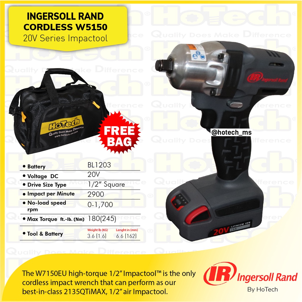 Impact Cordless 1/2" Sq | IR-W5150 | Ingersoll Rand (Unit Only)