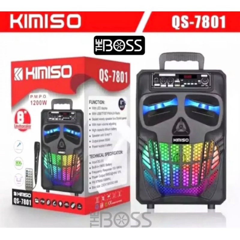 SPEAKER BLUETOOTH WIRELESS PLUS MIX KAROKE ||KIMISO 7801  8inci