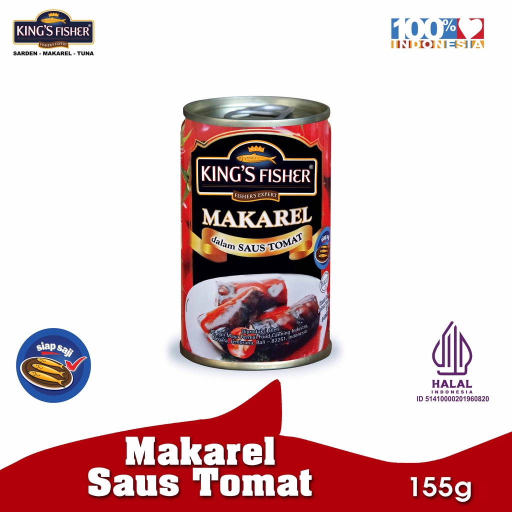 

King's Fisher makarel mini saus Tomat Makanan Kaleng 155 gr