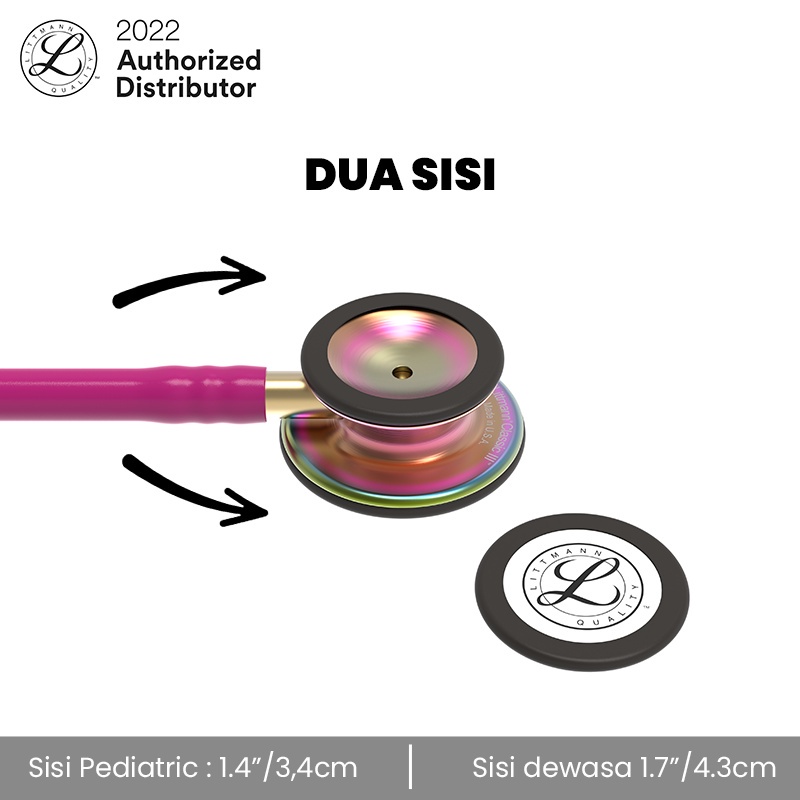 3M Littmann Classic III Stethoscope / Stetoskop Dewasa - RASPBERRY / RAINBOW - 5806