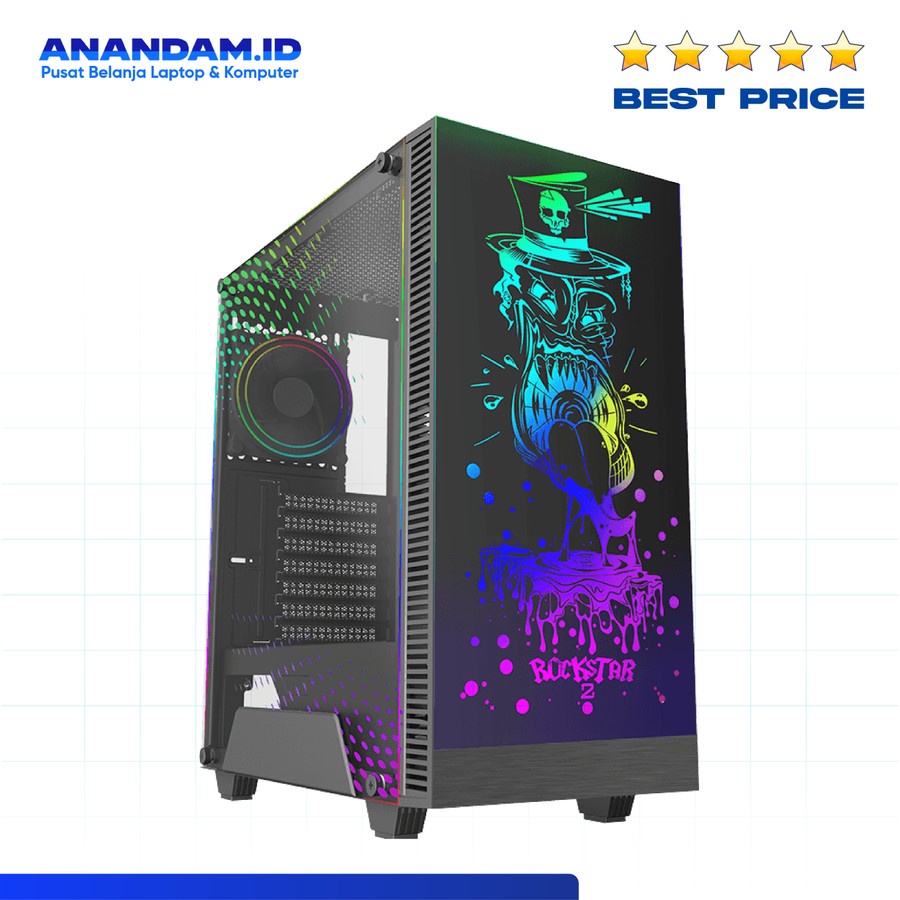 Casing Gamemax RockStar 2 Gaming PC Case with ARGB PWM LED with Remote