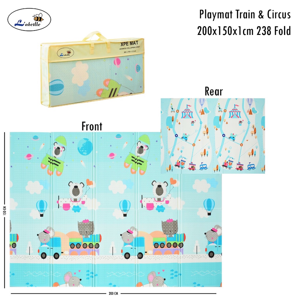 Makassar - Labeille / Junior Foldable Baby Playmat / Playmat Lipat Anak / Karpet Lipat Bayi / Matras Bayi