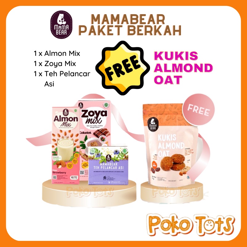 Mamabear Paket Berkah Almon Mix, Zoya Mix, Teh Pelancar ASI Mama Bear Booster Menyusui