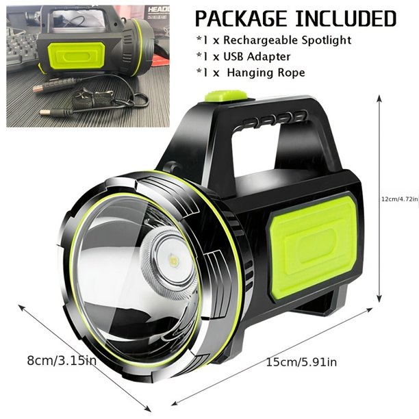 Senter Lampu LED Jarak Jauh 10W 13500 Lumens - Q3 Dual Xenon Super Terang USB Charge Lampu Sorot Isi Ulang Lampu Kerja LED