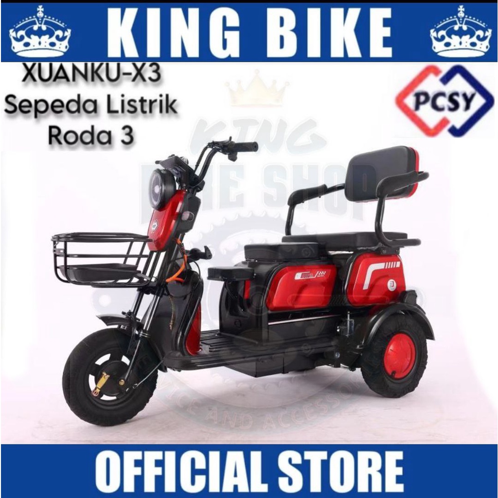 Sepeda Listrik Roda Tiga XUANKU X 13 800 Watt Electric E Bike New