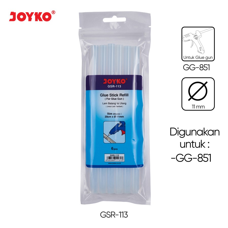 

Glue Stick Refill Isi Lem Tembak Joyko GSR 113 6 PCS