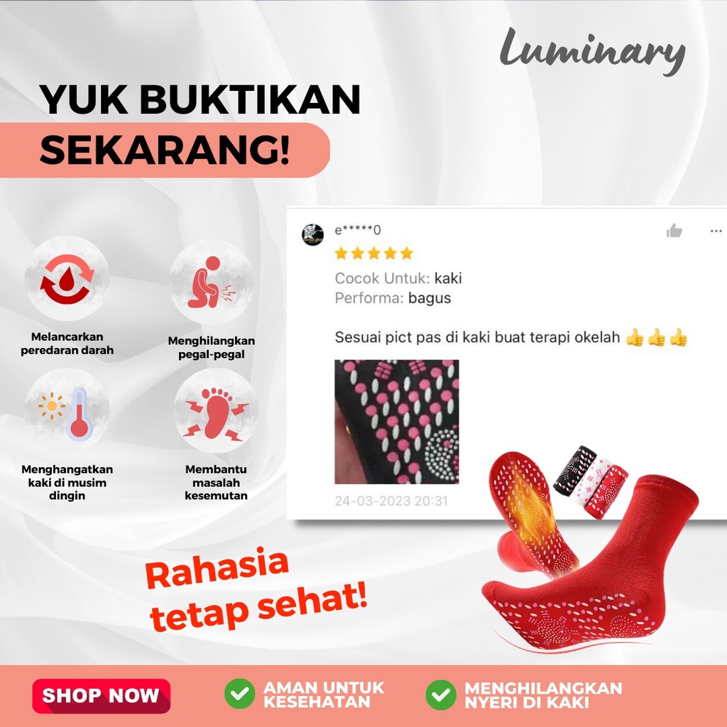 Kaos Kaki Terapi Pemanas Penghangat Foot Support Tourmaline Magnetic Therapy Anti Pegal Bau Bengkak Nyaman dan Aman Miracle Copper Compression Socks Meningkatkan mikrosirkulasi Alat Bantu  Refleksi Akupuntur menghilangkan kelelahan dan meredakan sakit mel