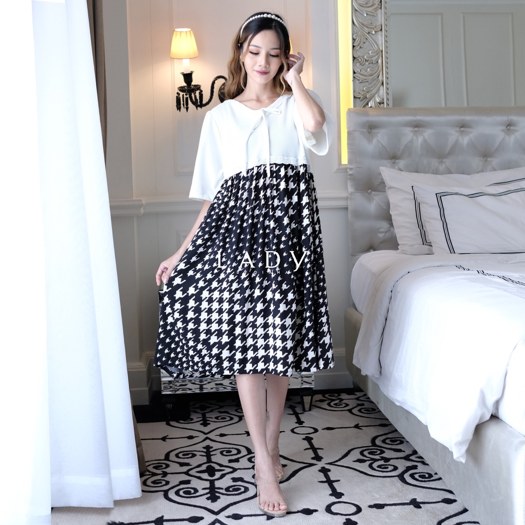 Ladybydiana MOLLY SLEEPWEAR Midi Dress Bahan Rayon dan Knit Premium Busui friendly