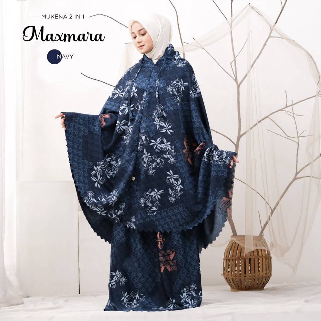 MUKENA BALI TASIK - MUKENA DEWASA MAXMARA LUXURY PRINT 2IN1 PREMIUM LASER CUT