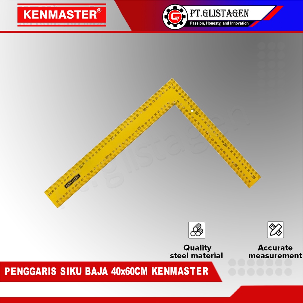 KENMASTER Siku Baja 40 x 60 cm - Pasekon Penggaris Siku Tukang Ukur