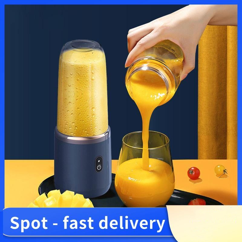 (COD) 6 Blade Fruit Juicer Blender Mixer Mini Wireless Portable Household USB Charging Gift Juice Cup