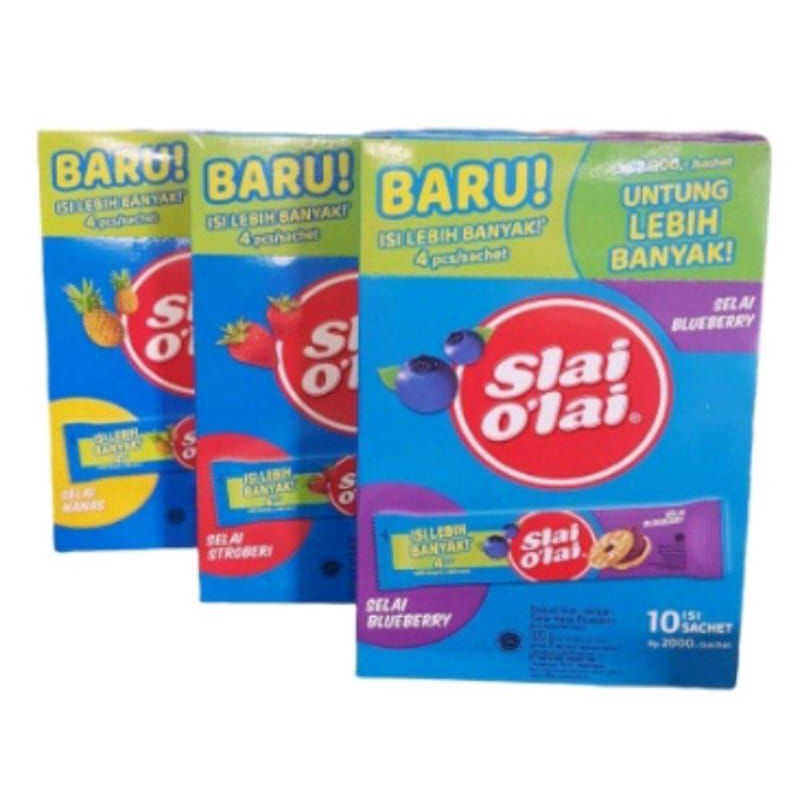 

Slai Olai 32Gr 1Box Isi 10Pcs - Biskuit Slai Olai Strawberry- Nanas - Blueberry