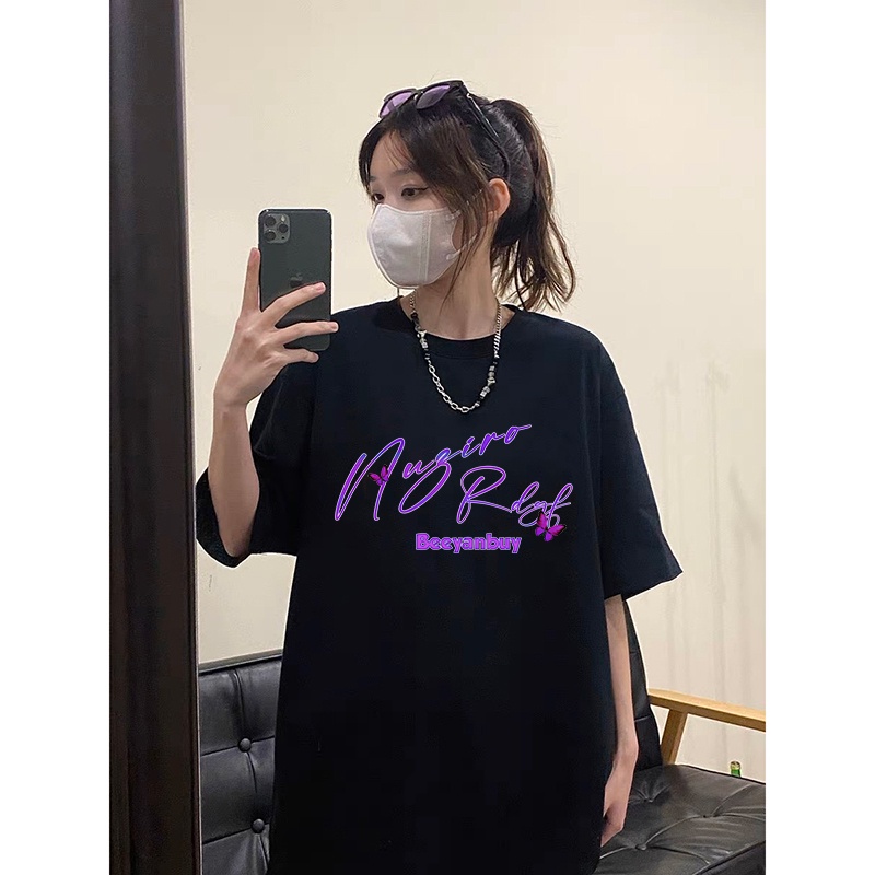 EUNII T-shirt Lengan Pendek Vintage Lisa Same Style Korean Style/Kaos Atasan Wanita/Baju Kaus Oversize Wanita/Kaos Wanita