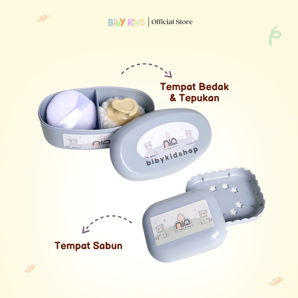 Set Tempat Bedak dan Sabun Bayi Lengkap Murah Anti Pecah Perlengkapan Bayi Baru Lahir