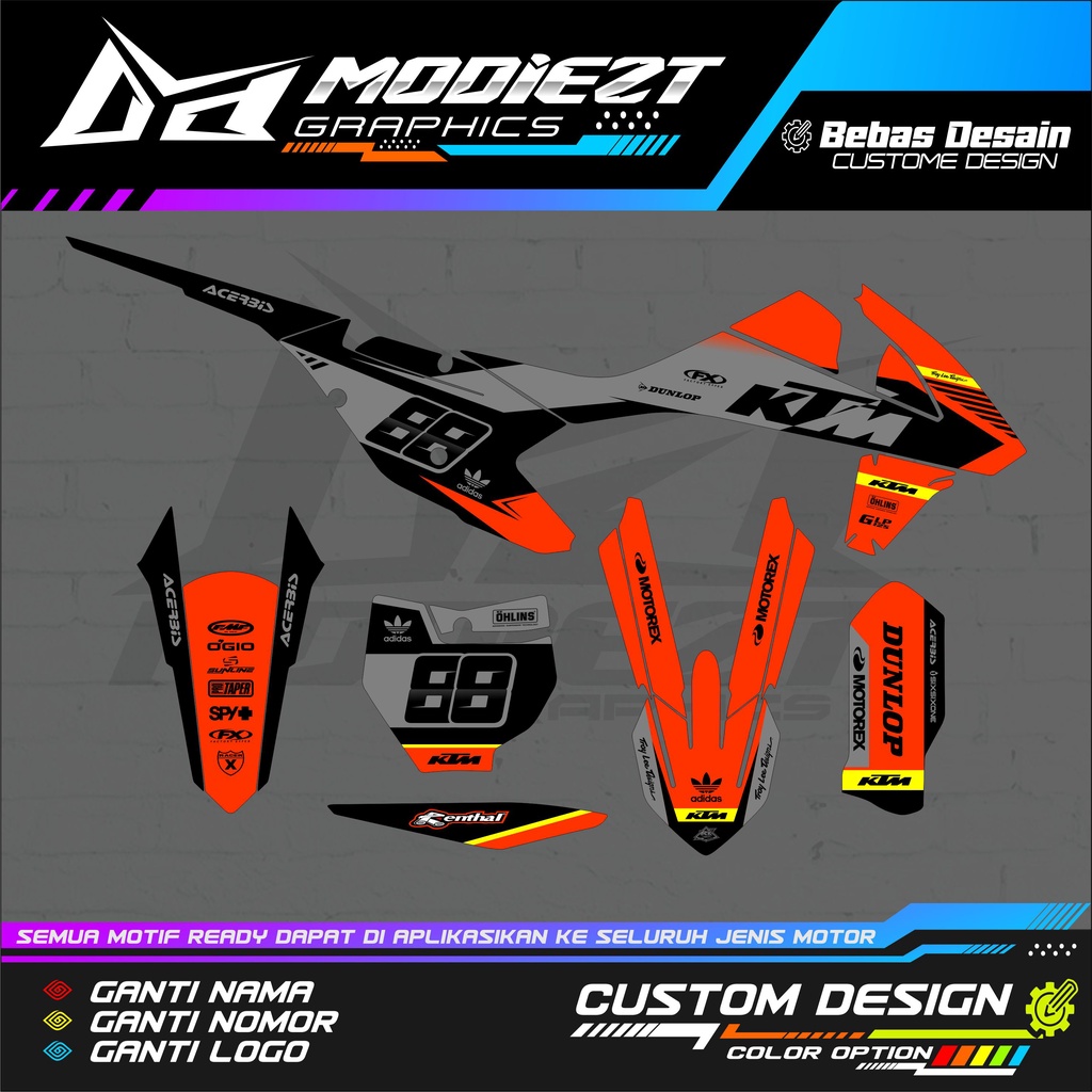 DECAL KTM 250 2015 - 2017/KTM SIXDAY STRIPING KTM 250 STRIPING FUL BODY