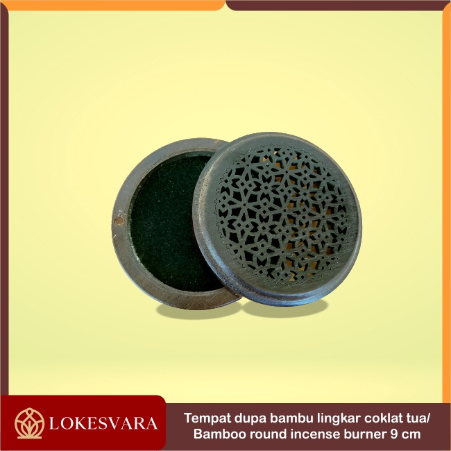 Tempat Bakar Dupa Lingkar Hiolo Round Incense Burner Bambu 9cm