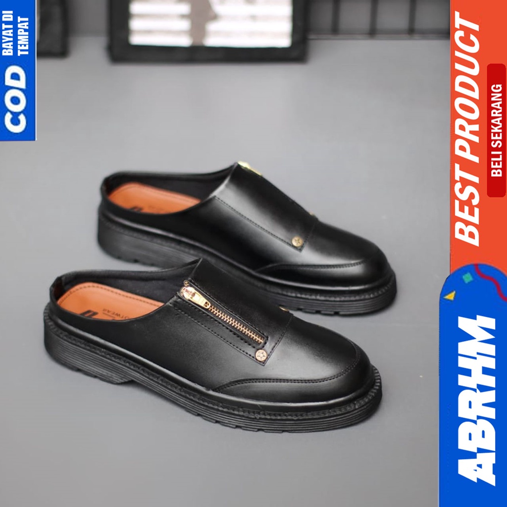 Sepatu Sandal Pria Docmart Sandal Selop Slide Pria Bustong Distro Kekinian Abrhm BOSTON