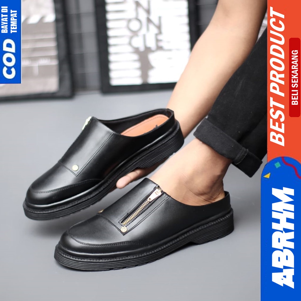 Sepatu Sandal Pria Docmart Sandal Selop Slide Pria Bustong Distro Kekinian Abrhm BOSTON