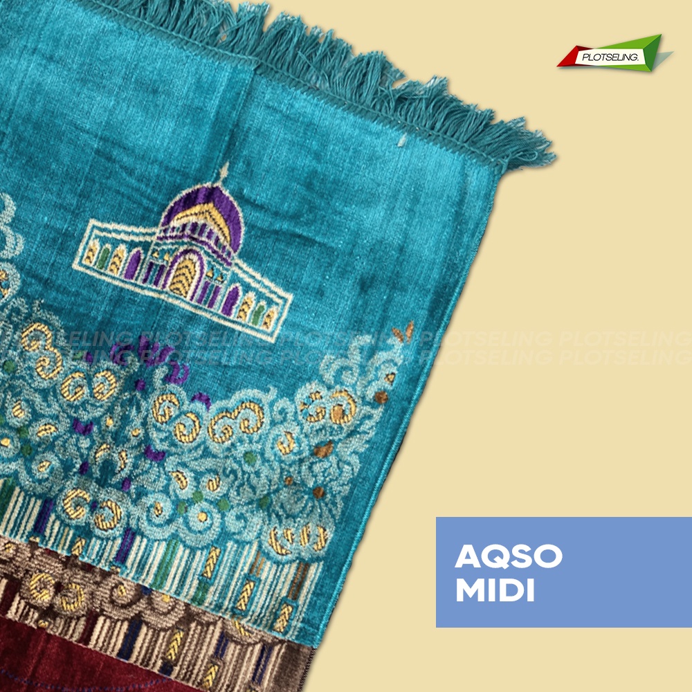 Sajadah Turkey AL AQSO Midi Ukuran 53 x 105 cm Sajadah Turki Motif Dewasa Sejadah Travel Hari Raya Idul Fitri