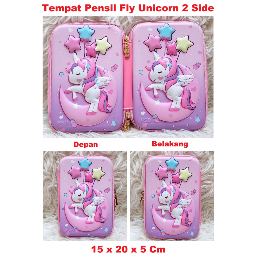 Tempat Pensil Karakter Timbul / Kotak Pensil LOL dan Unicorn dan Superhero