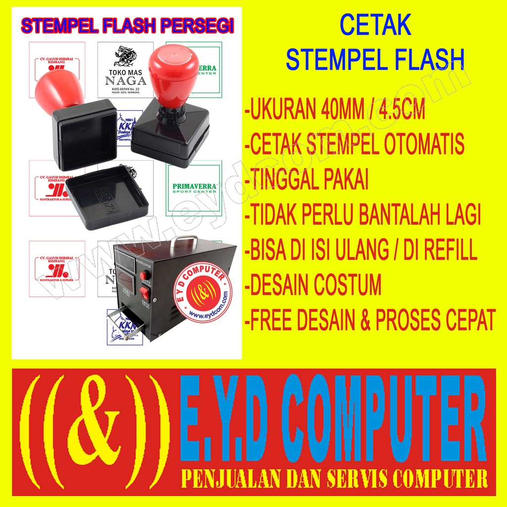 

CETAK STEMPEL FLASH 40X40 MM PERSEGI FREE DESAIN COSTUM CAP SETEMPEL OTOMATIS PRINT STAMP WARNA KILAT