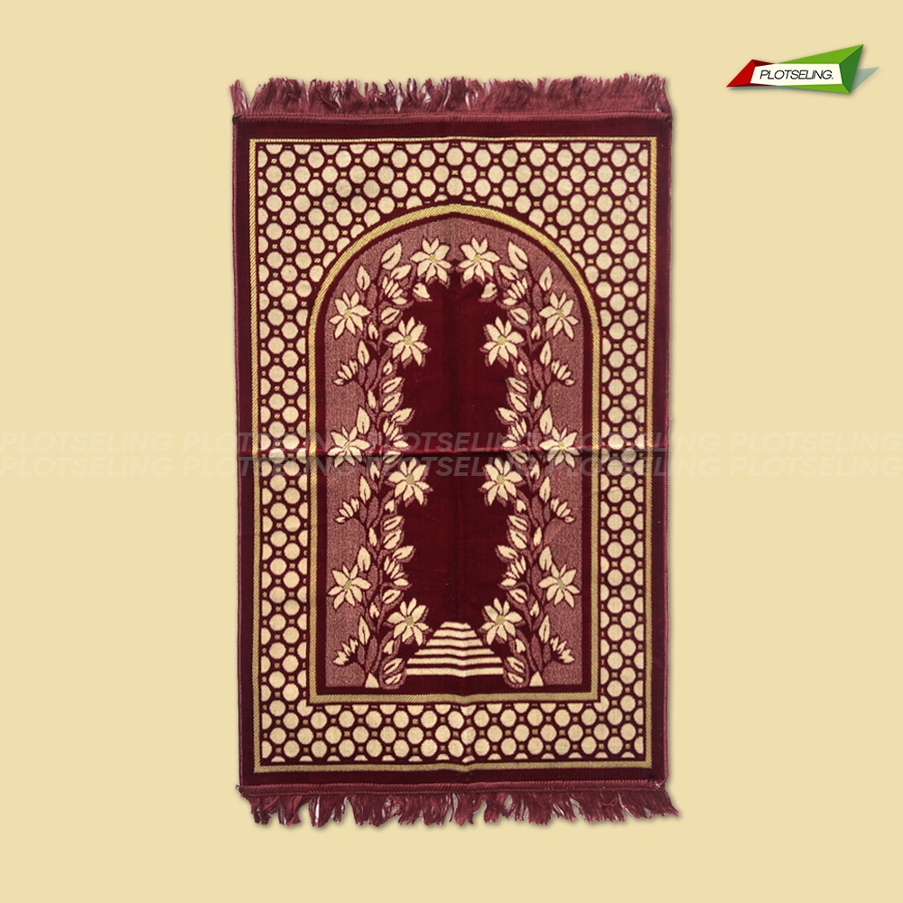 Sejadah Turkey Tebal AL JEDDAH Ukuran 68 x 110 cm Sajadah Traveling Motif Sholat Hari Raya Sajadah Haji Umroh