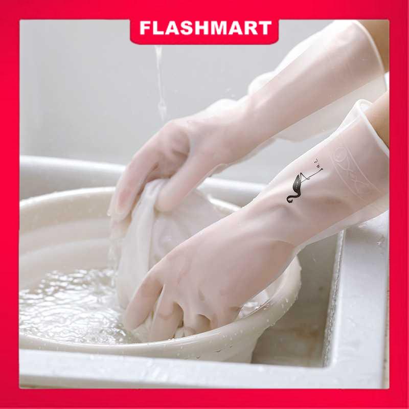 Murah Lebay Flashmart Sarung Tangan Karet Cuci Piring Dishwasher Glove - T2888