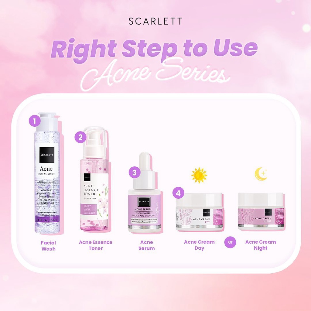 Scarlett Whitening Acne Series [Free GIFT] Treatment Paket Original BPOM Halal By Felicya Angelista