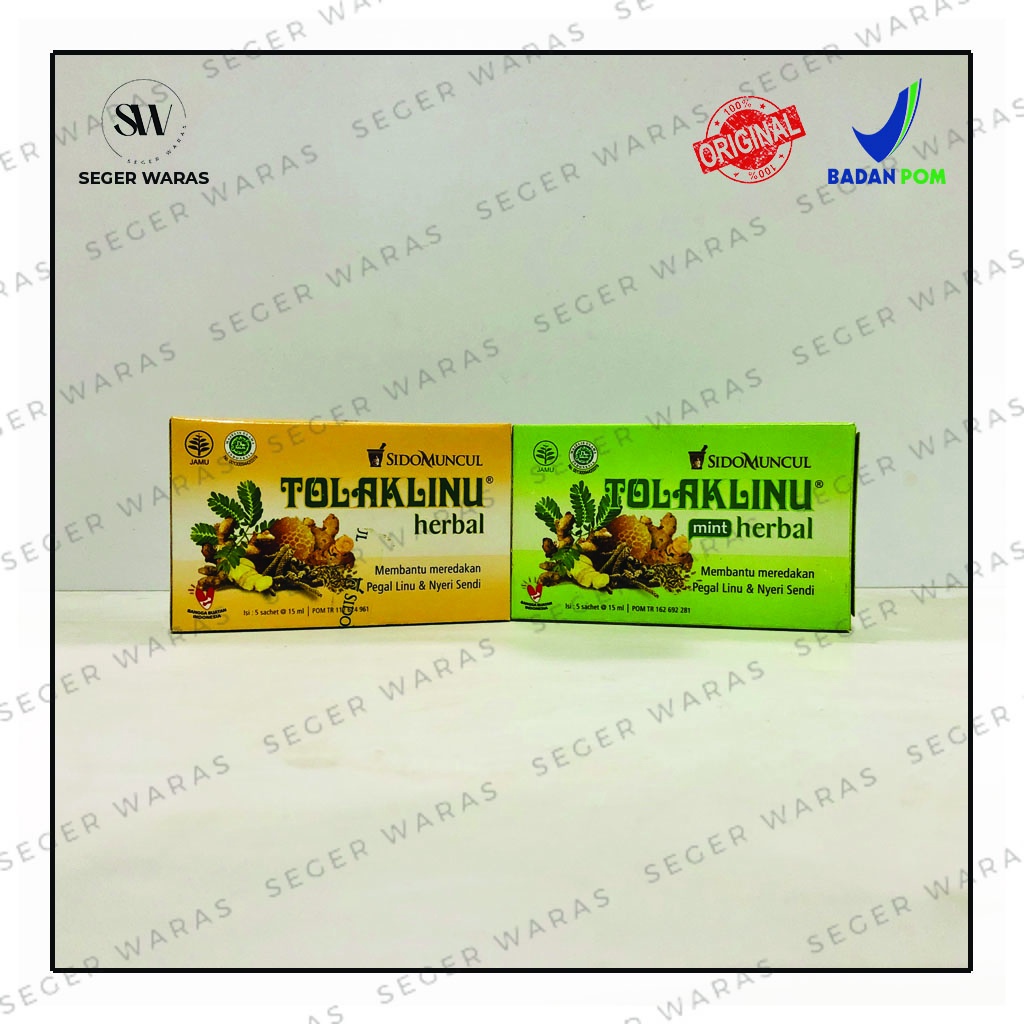 

TOLAK LINU Herbal Original & Mint (1 dus isi 5 sachet) sirup herbal untuk pegal linu & nyeri sendi