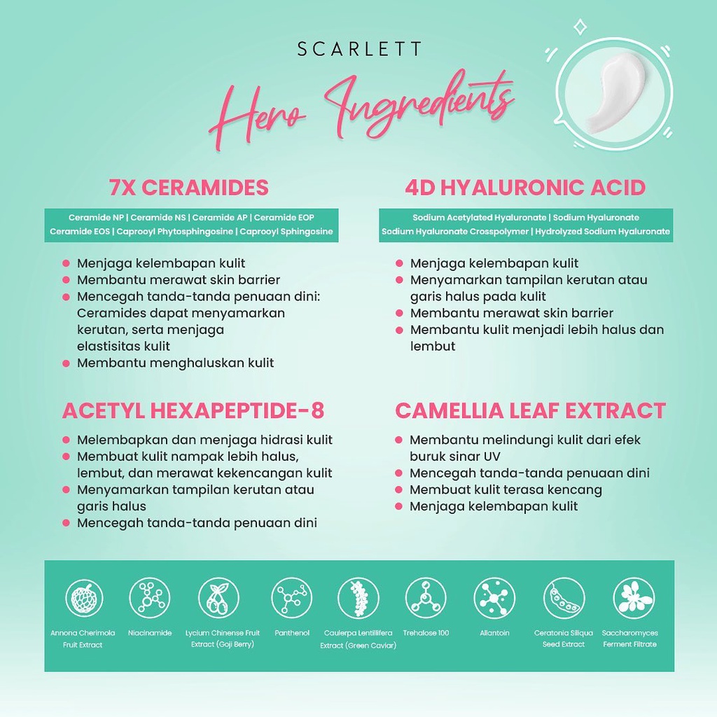 Scarlett Whitening 7X Ceramide Moisturizer BPOM Original by Felicya Angelista