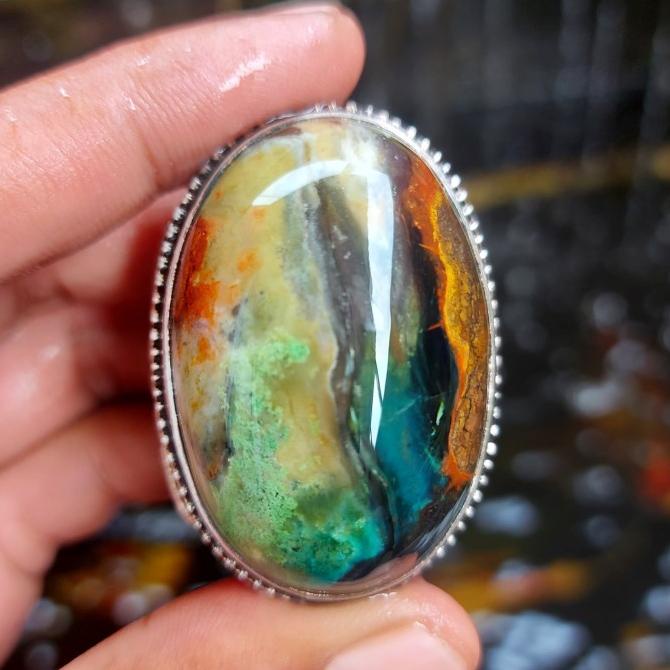 Cincin Batu Pancawarna Edong Garut Asli Ukuran Jumbo