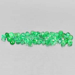 LEM-007 Lot Paket 50 Pcs. 1.9 mm. Batu Permata Emerald Zamrud Hijau Bulat Colombia Natural Total 1.4