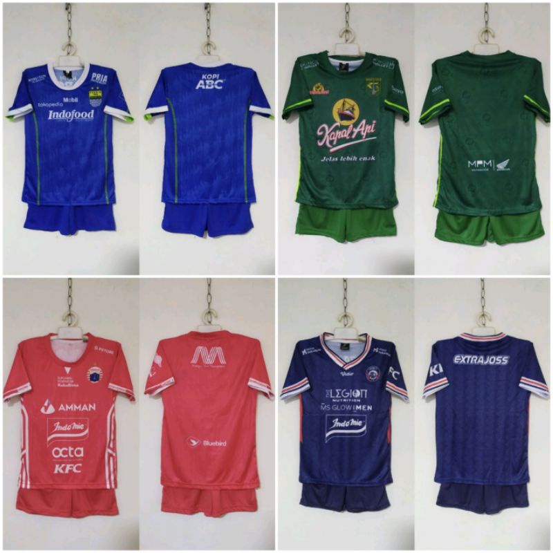 Setelan Jersey Anak Liga Indonesia Persib Persija Persebaya Arema