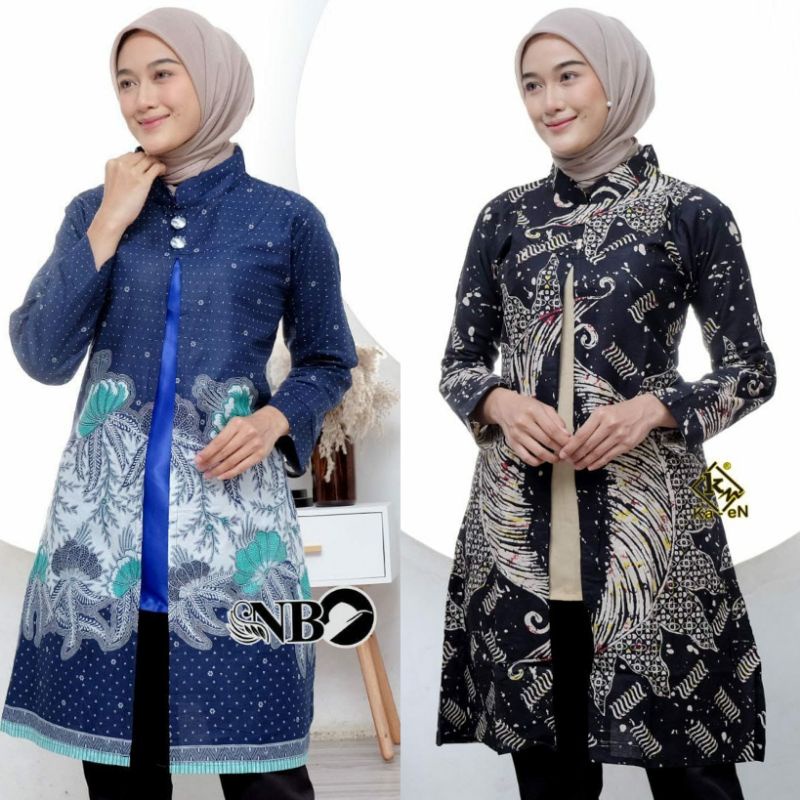 Tunik Batik Wanita Modern Serut Genes Asli Pekalongan Jelita Tunik M L XL