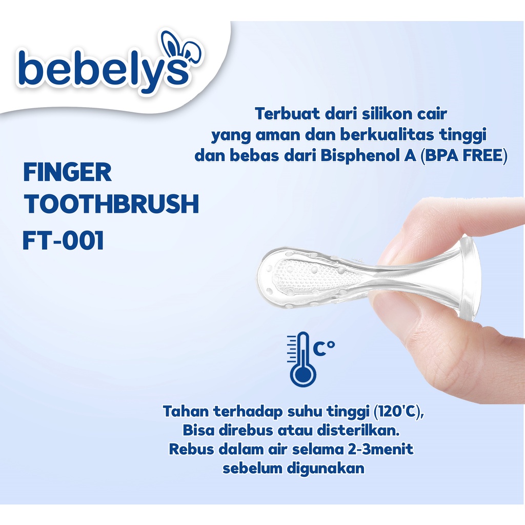 BEBELYS Finger Toothbrush Sikat Gigi Bayi Jari Lembut Bagus Awet Aman