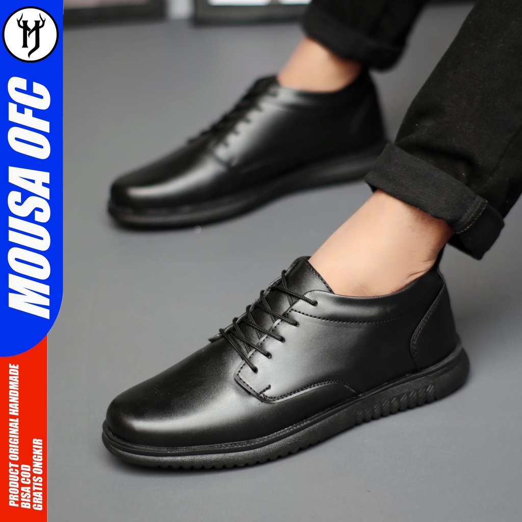 MOUSA AMENNA - Sepatu Formal Pria Sepatu Kasual Pria Hitam