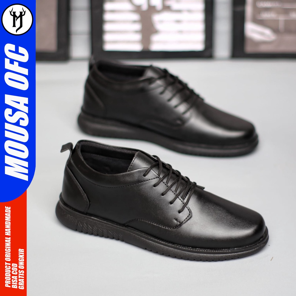 MOUSA AMENNA - Sepatu Formal Pria Sepatu Kasual Pria Hitam