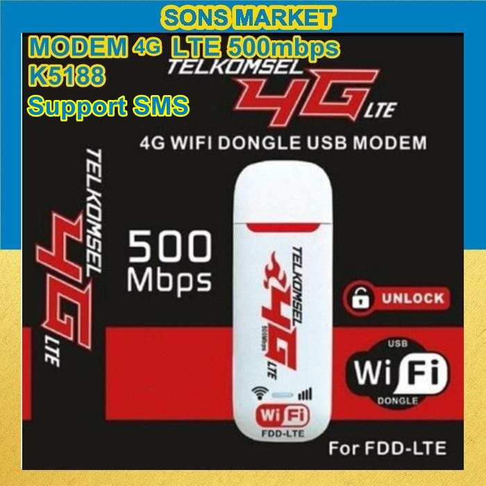Modem Wifi Mifi 4G LTE Modem USB 500mbps Unlock Xidol K5188
