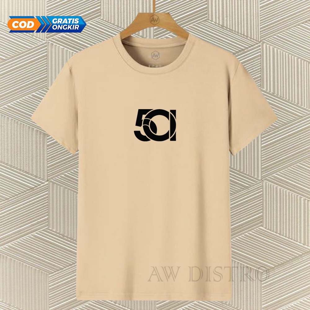 COD Baju Kaos Distro 501 Teks Hitam Premium Quality Lengan Pendek