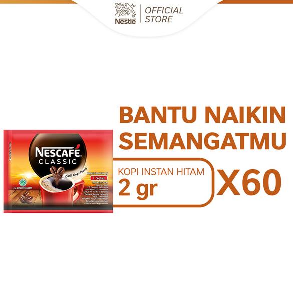 

[Terkece Se-RI] NESCAFE Classic Kopi Instan Kopi Hitam 2g Sachet 60pcs