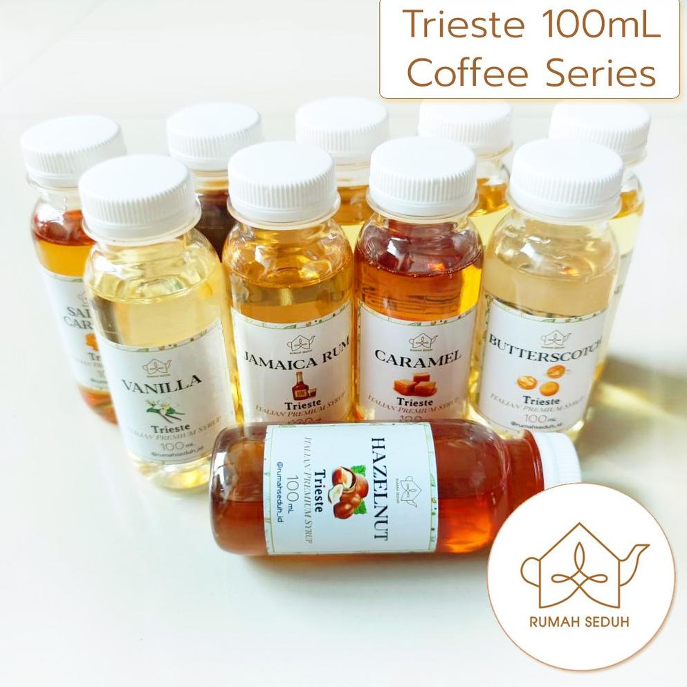 

ORIGINAL% Trieste Syrup 100mL - Coffee Syrup : Caramel, Vanila, Rum, Hazelnut, Almond