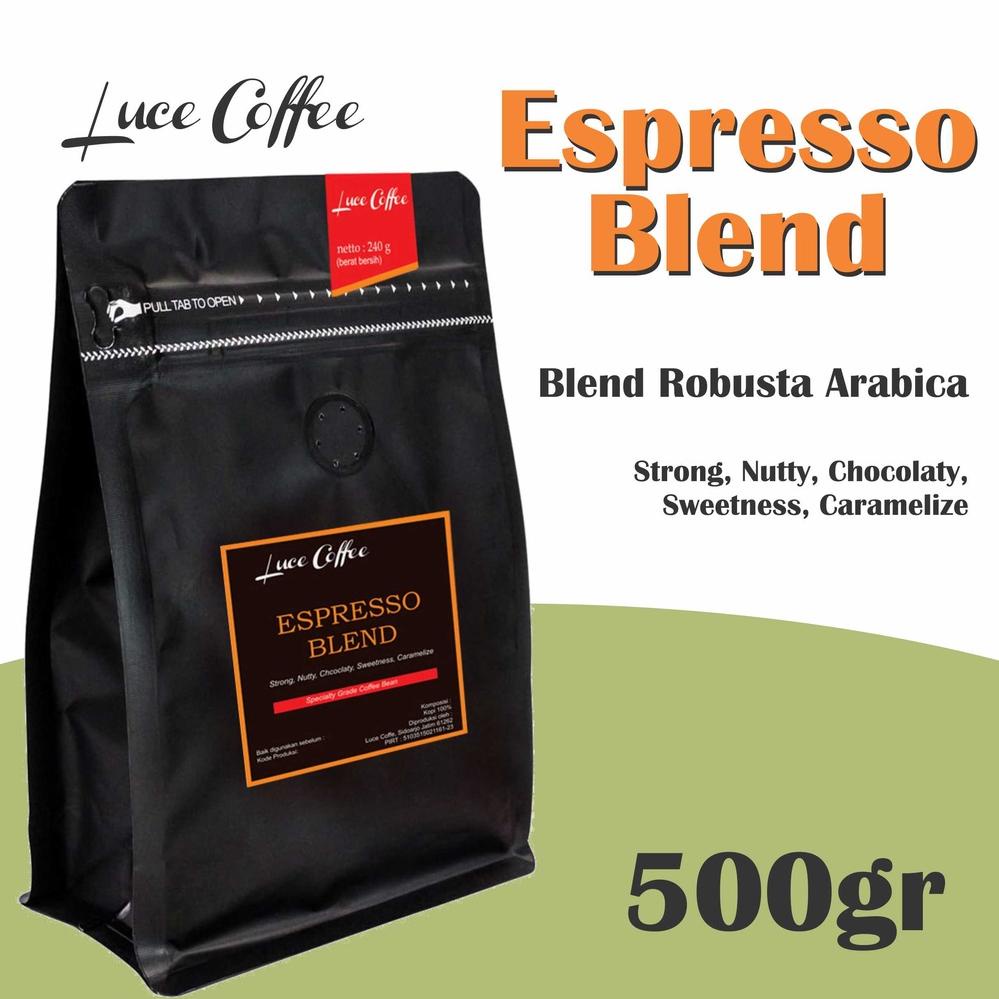 

Dijamin Ori>/ Luce Coffee, Kopi Espresso Blend Robusta Arabica 500gr - Biji sangrai atau bubuk