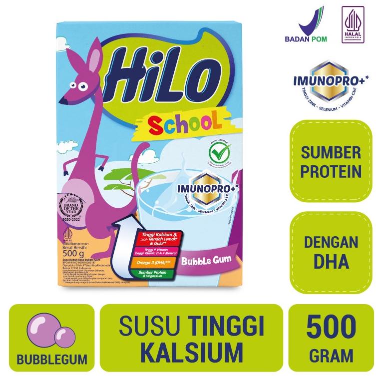 

【F⚡ASH SALE✅】 HiLo School Bubble Gum 500 gram - Susu Tinggi Kalsium Lebih Rendah Lemak