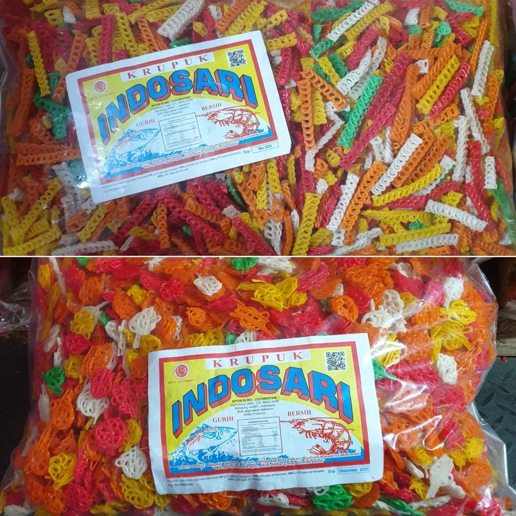 

✔✔SALE✔✔ [Bal] Kerupuk Krupuk Indosari Kepang warna / Mawar Warna 5 kg - KEPNUS / MNUS / KNUS