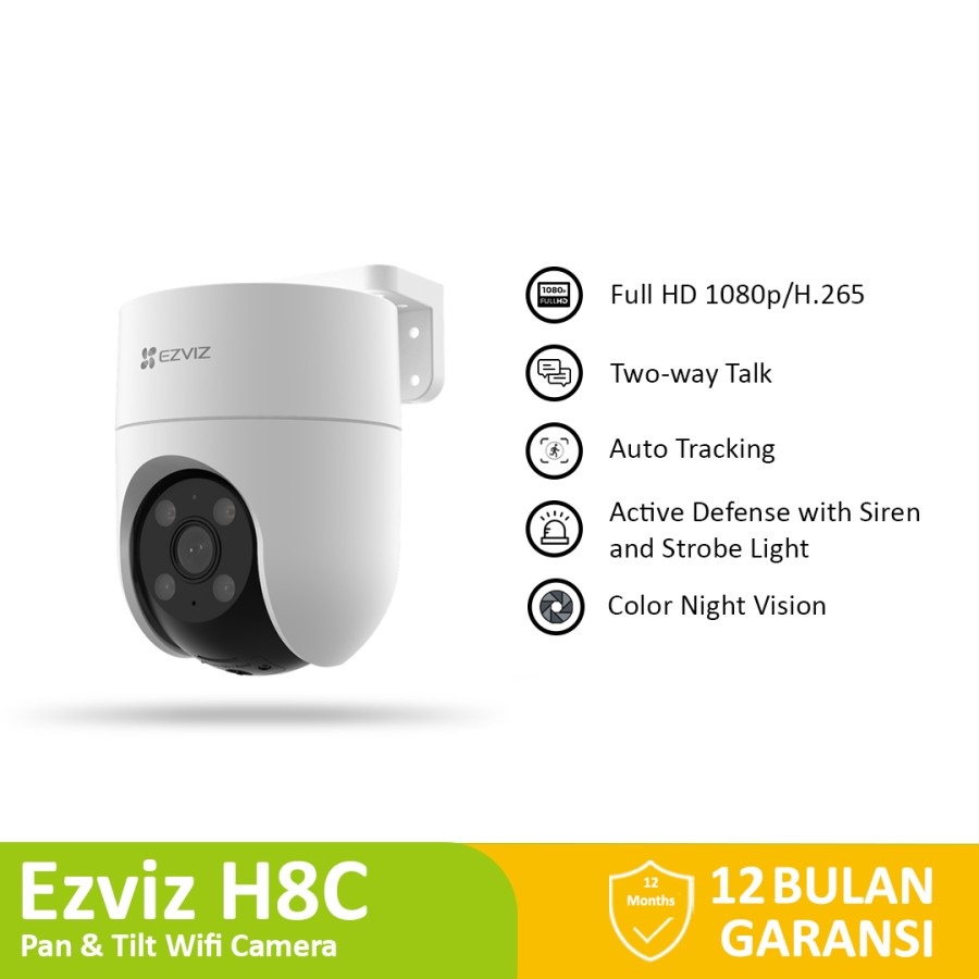 Ezviz H8c Outdoor CCTV Pan &amp; Tilt Wifi IP Camera Auto Tracking 1080p