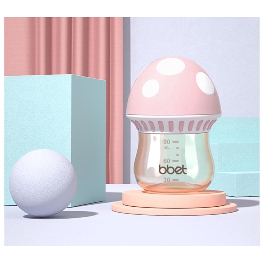 BBET Bottle Wide Neck Caliber PPSU Mushroom Feeding Bottle 90 ml | Botol Susu Botol Dot Bayi Coconi