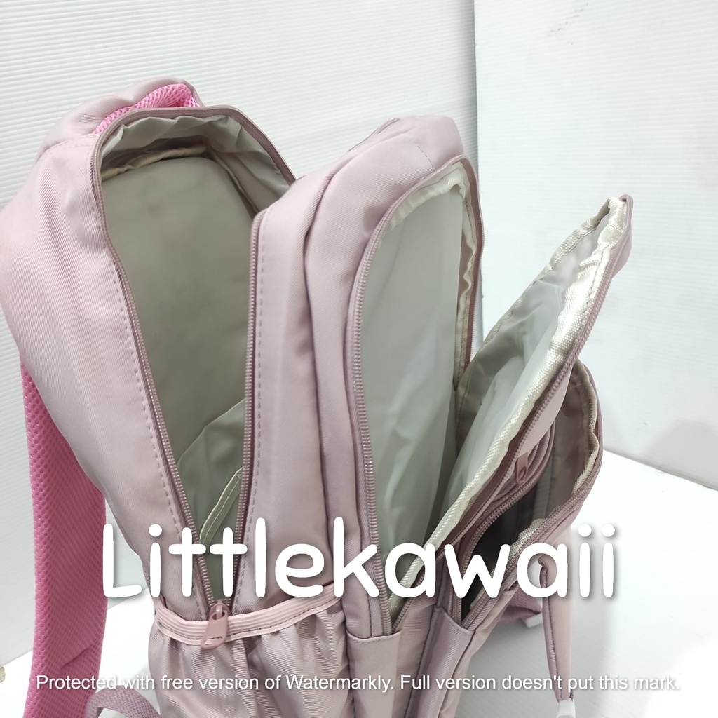 LK/Tas Ransel Laptop Backpack Sekolah Fashion Korean Style Remaja Dewasa Kantong Gesper Kekemi Import