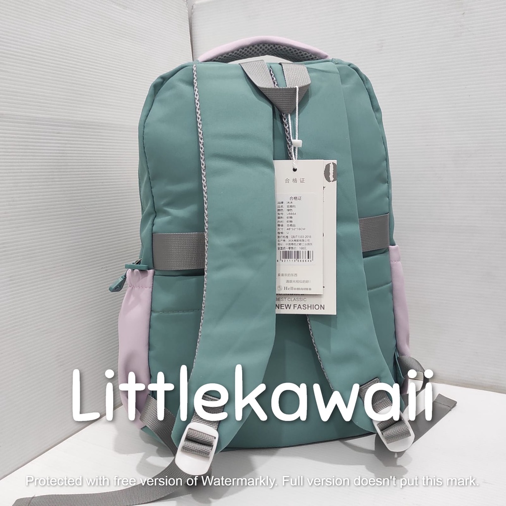 LK/Tas Ransel Laptop Backpack Sekolah Fashion Korean Style Remaja Dewasa Hello Mumu Pin Crocodile Import