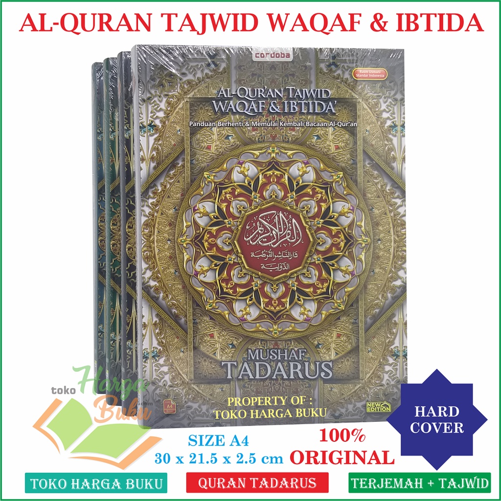 Foto Al-Quran Tadarus A4 HC UKURAN BESAR Rasm Utsmani Tajwid Waqaf Dan Ibtida' Mushaf Tadarrus At Tilawah Nonterjemah Penerbit Cordoba