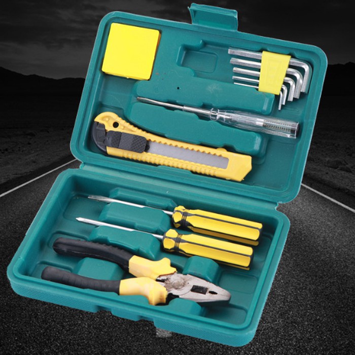 Obeng Set Box 12 in 1 Alat Pertukangan Hand Tools Tang Meteran Kunci L